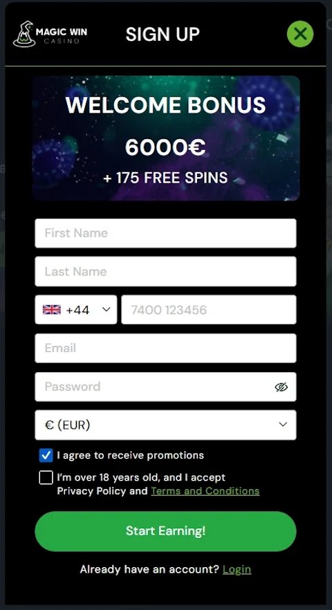 Magicwins, magic win casino online login